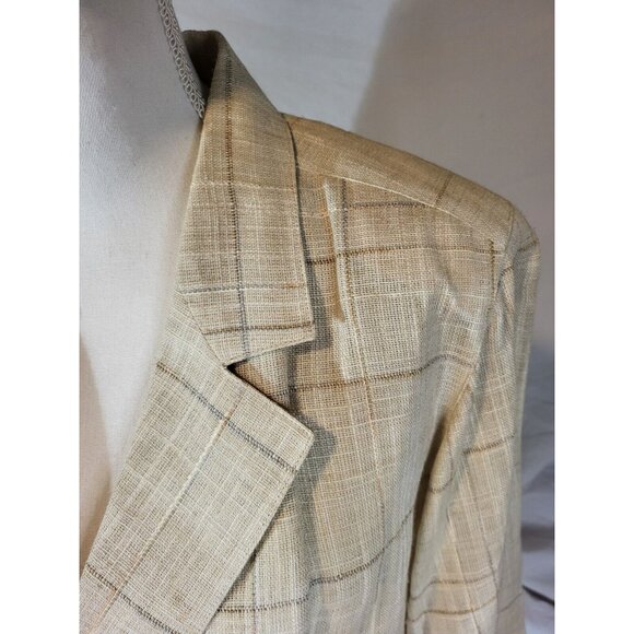 Vintage Christian Dior Separates Linen Plaid Double Breasted Blazer Size 6?‎ - Picture 2 of 6